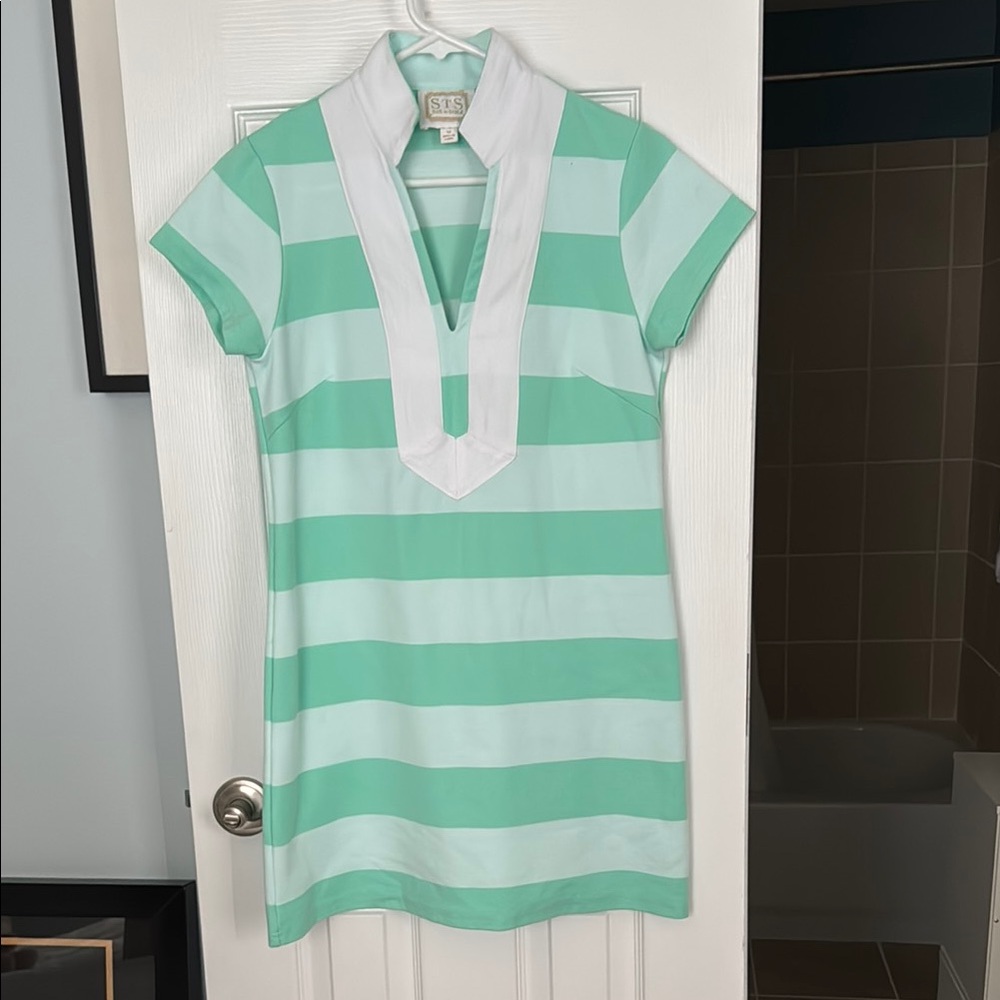 Sail to Sable Mint and White Striped Mini Dress